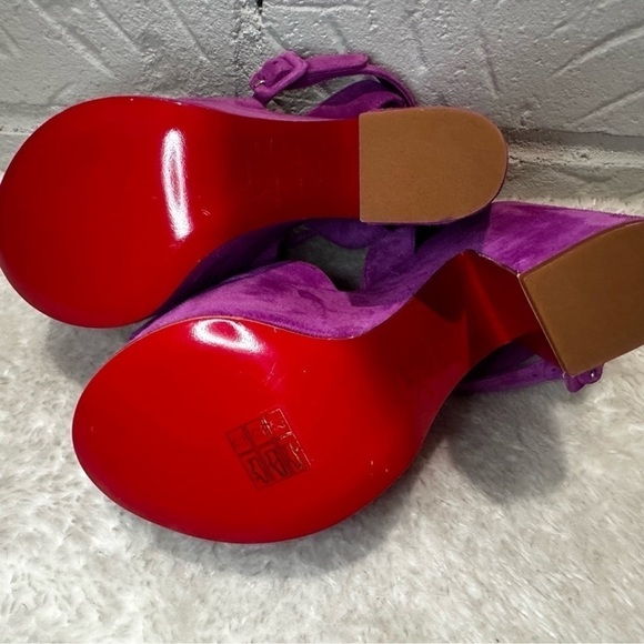 New Christian Louboutin Superyaz Purple Suede Strap Platform Sandals Size 37.5 - Picture 7 of 9